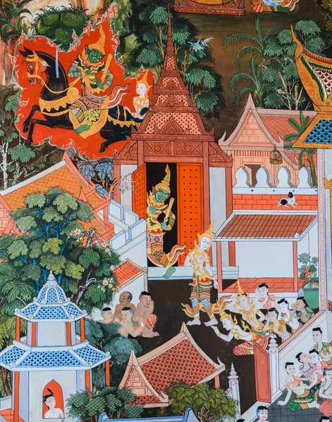 Native Thai mural painting — Stock Photo, Image