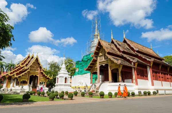 Staré dřevěné chrám z Wat Phra Singh v Chiang Mai, Thajsko — Stock fotografie