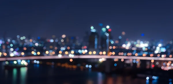 Blurred bokeh city lights background — Stock Photo, Image