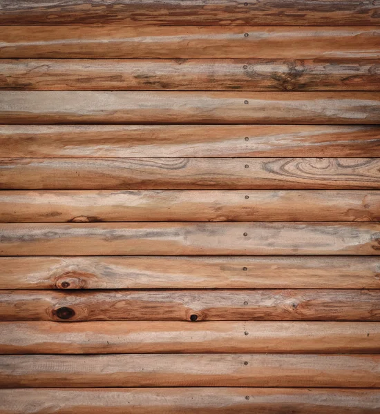 Brown wood log wall background — Stock Photo, Image