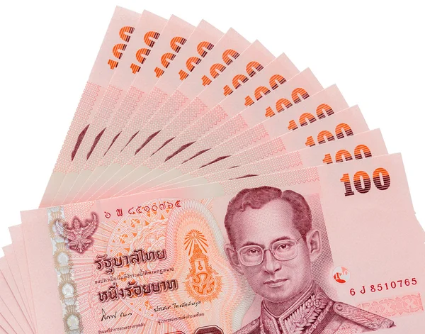 Thai banknotes background of one hundred Baht — Stock Photo, Image