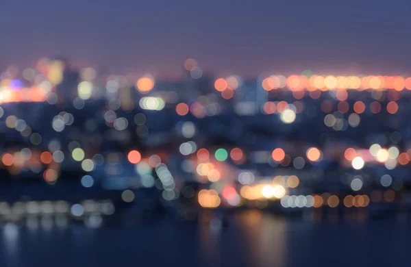 Verschwommene Bokeh Stadt Lichter Hintergrund — Stockfoto