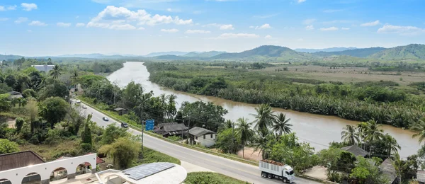 Aerial nature landscape of Kra Buri River in Thailand — Stock Photo, Image