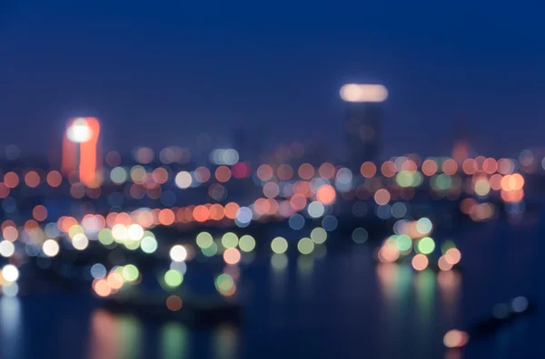 Verschwommene Bokeh Stadt Lichter Hintergrund — Stockfoto