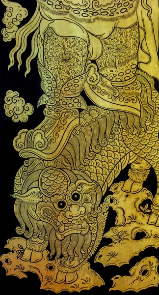 Ancient Thai gold leaf art — Stock Photo, Image