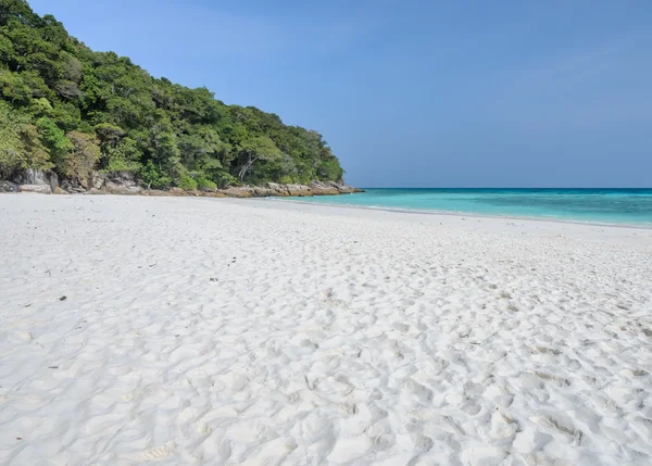 Idyllic white sand beach of Andaman Sea in Thailand Stock Photo