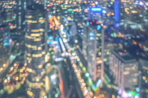 都市景観夜ライト背景のボケ味 — ストック写真