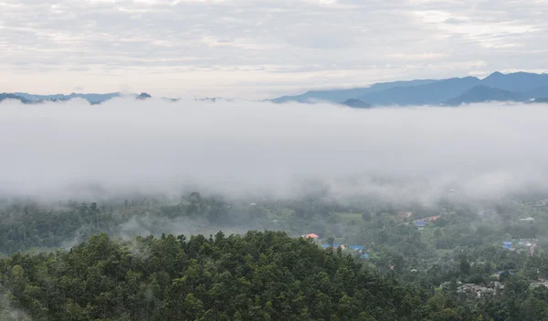 Пейзажная гора с морем тумана — стоковое фото