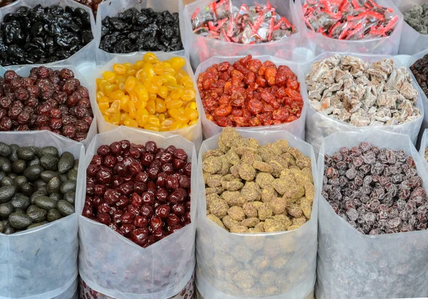 Various dried fruits for sale — Stock Photo, Image