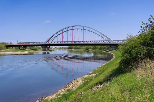 Wittenberg, de brug en de rivier de Elbe — Stockfoto