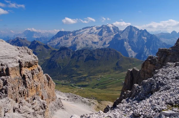 Marmolada berg med glaciär — Stockfoto