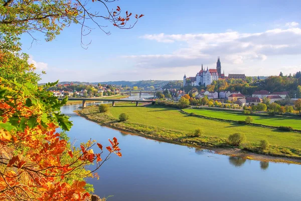 Pohled Město Meissen Podzim Sasko Německo — Stock fotografie