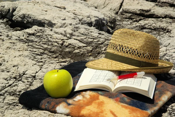 Sudoku puzzle on beach — Stock Photo, Image