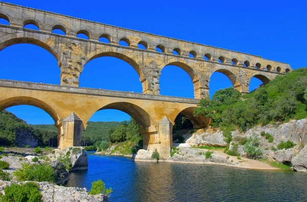 Most akwedukt Pont du Gard — Zdjęcie stockowe