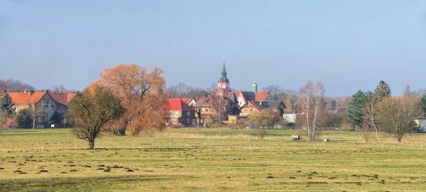 Widok na wioskę Klettwitz — Zdjęcie stockowe