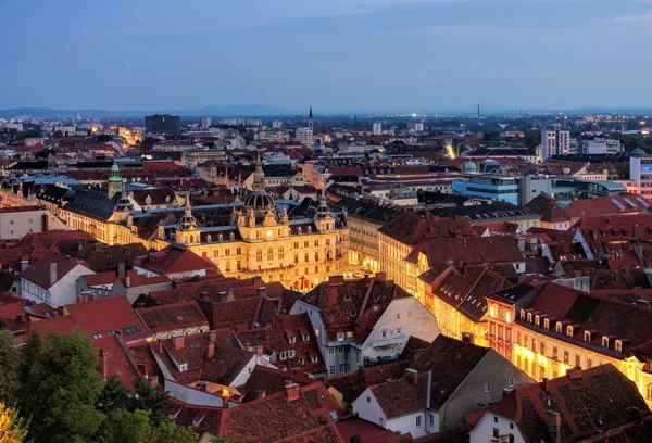 Graz radnice v noci — Stock fotografie