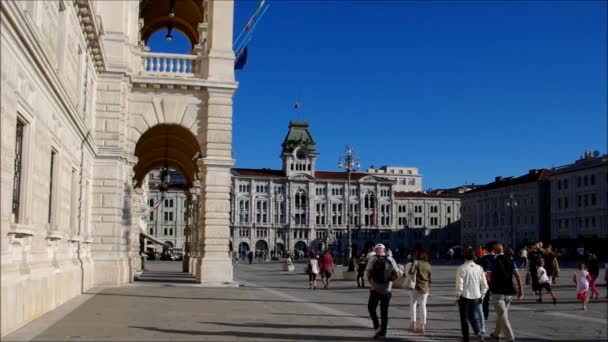 Triest Piazza Grande — Vídeo de stock