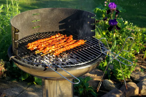Barbecue frais, viande sur gril — Photo
