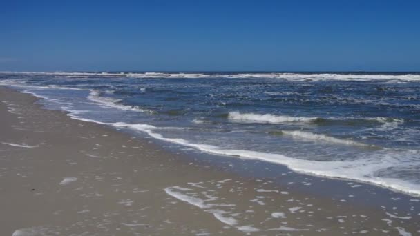 Langeoog, песчаный пляж — стоковое видео