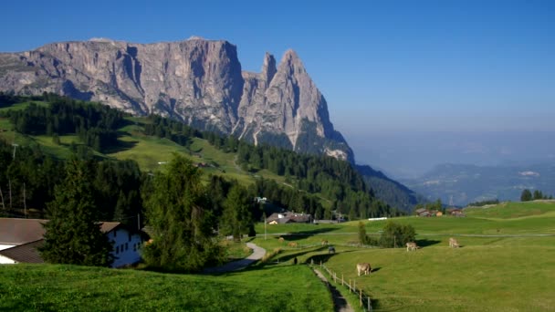 Montagna dello Schlern nelle Dolomiti — Video Stock