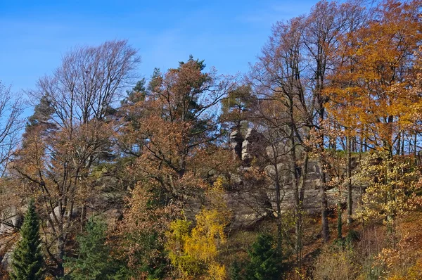 Jonsdorf rocce in autunno — Foto Stock