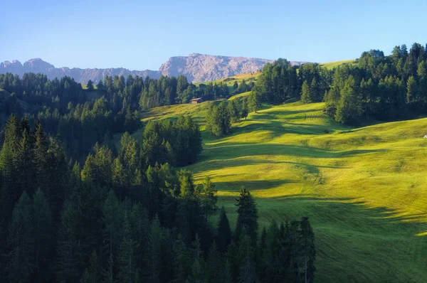 Próximo montanha Schlern em Alto Adige, Dolomitas italianas — Fotografia de Stock