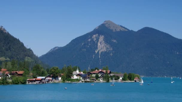 Walchenlake en Baviera, Alpes — Vídeo de stock