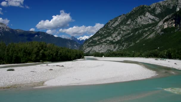 Río Tagliamento en los Alpes — Vídeo de stock
