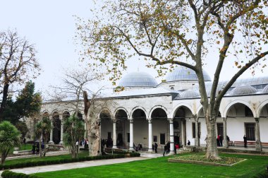 Istanbul, Turkey - November 22, 2014: The courtyard of Topkapi Palace, that was the primary residence of the Ottoman sultans clipart