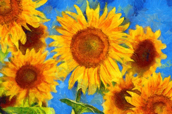 Sunflowers.Van Gogh tarzı taklit
