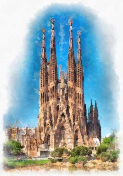 Katedralen La Sagrada familia i barcelona, Spanien — Stockfoto