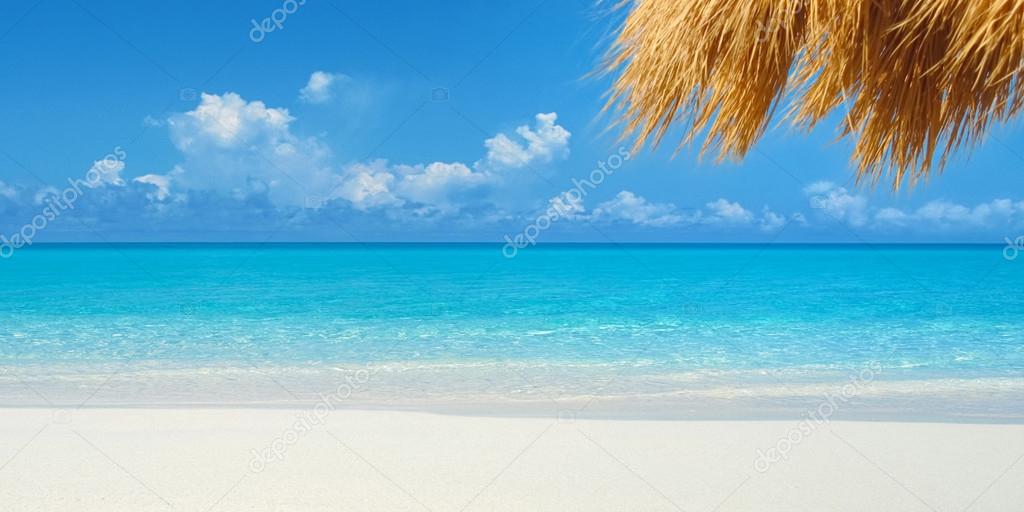 Blue ocean and tropical sand beach