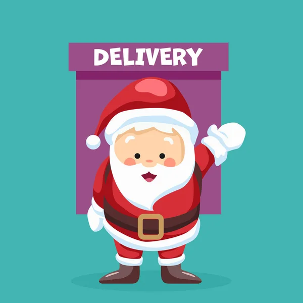 Design Santa Claus Making Delivery — Stock Vector