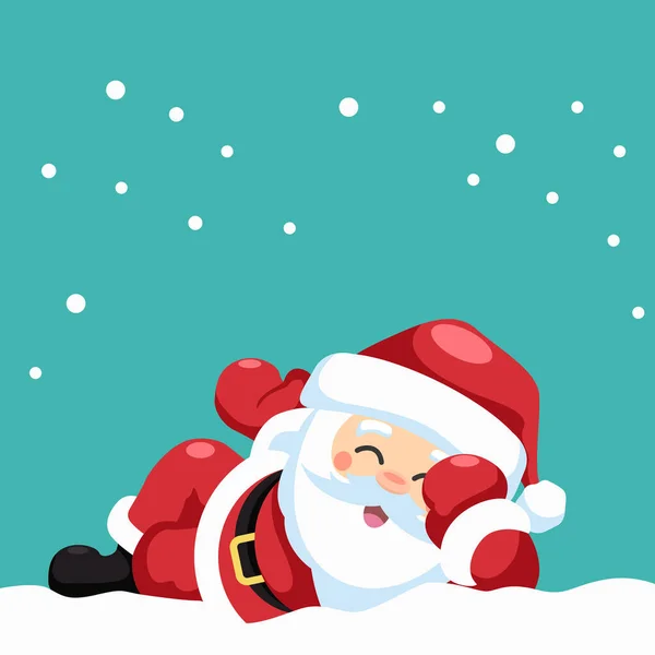 Design Šťastný Santa Claus Ležící — Stockový vektor