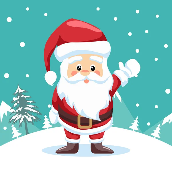 Malý Santa Claus Design Pro Veselé Vánoční Přání — Stockový vektor
