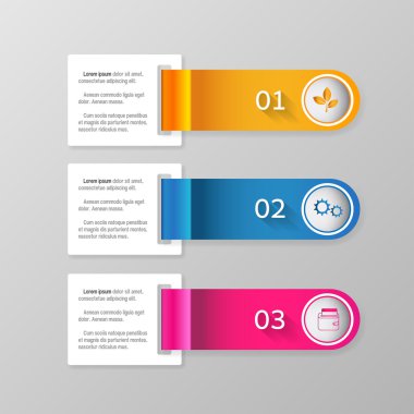 Modern infographics iş tasarım seçenekleri afiş. Vektör illust