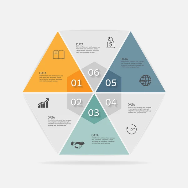 Modèle de conception infographique et icônes marketing, Concevoir des entreprises — Image vectorielle