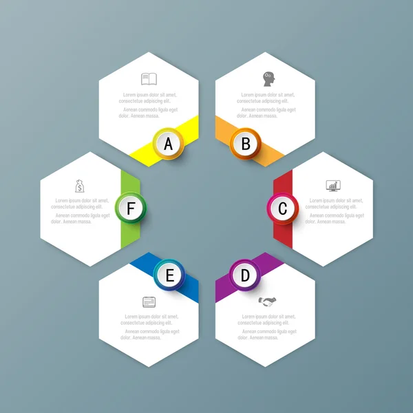 Modèle de conception infographique et icônes marketing, Concevoir des entreprises — Image vectorielle