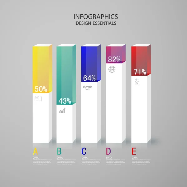 Infographies modernes bannière d'options de conception d'entreprise. — Image vectorielle