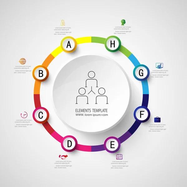 Modelo de design infográfico e ícones de marketing Conceito de negócio —  Vetores de Stock