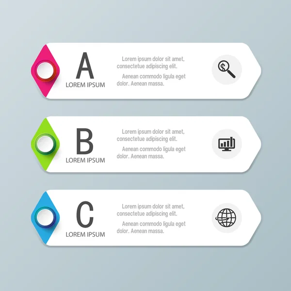Infográficos modernos opções de design de negócios banner.Vector illust —  Vetores de Stock