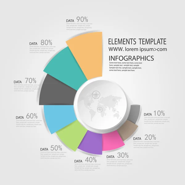 Set infografis. grafik presentasi dan bundar. Konsep bisnis - Stok Vektor