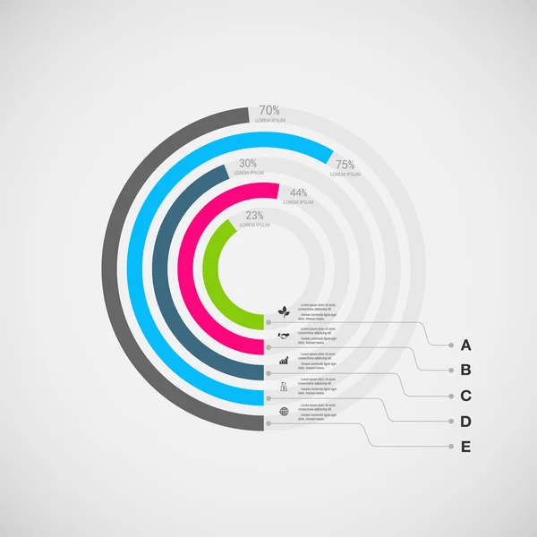 Infographics instellen. presentatie en ronde grafiek. Bedrijfsconcept — Stockvector