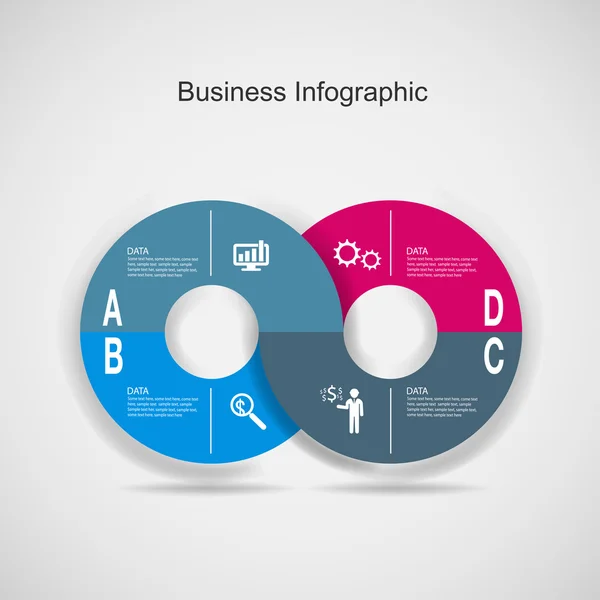Abstract 3D digital business marketing Infografica . — Vettoriale Stock