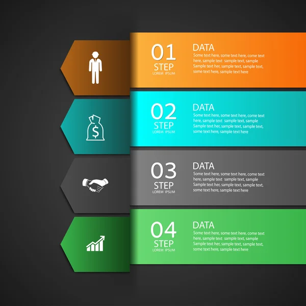 Infografías modernas banner de opciones de diseño de negocios.Vector illust — Archivo Imágenes Vectoriales