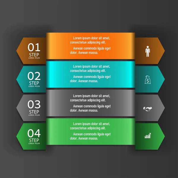 Infografías modernas banner de opciones de diseño de negocios.Vector illust — Archivo Imágenes Vectoriales