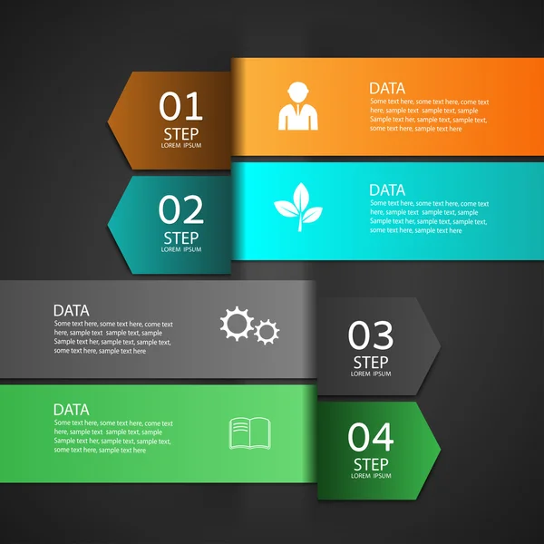 Infografías modernas banner de opciones de diseño de negocios.Vector illust — Vector de stock