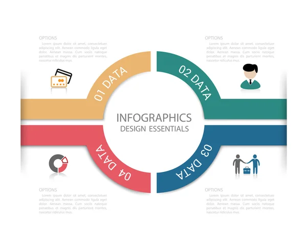 Modelo de infográfico de design moderno / banners numerados / gráfico — Vetor de Stock