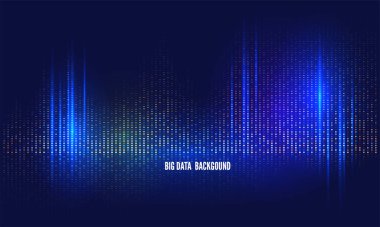 Vector özeti Büyük Veri altın parçacık dalgası. Gelecekçi illüstrasyon. 