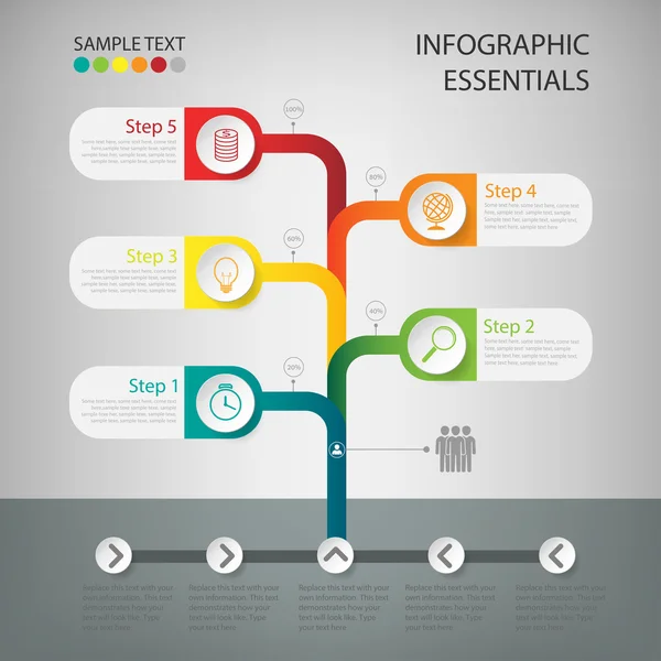İş ağaç zaman çizelgesi infographics. Vektör çizim.